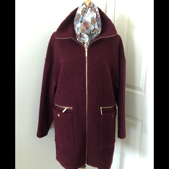 michael kors burgundy coat